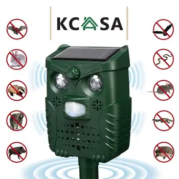 KCASA Venkovní Solární Ultrazvukové Kontroly Zvířat Zahrada Použít Blikající Netopýři, Ptáci, Psi, Kočky, Odpuzující Repeller Mějte Zvířata Pryč