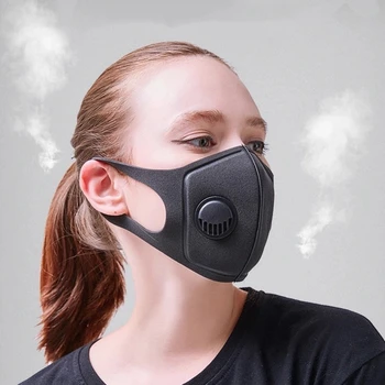Proti Prachu Maska Anti PM2.5 Znečištění Tvář Ústa Respirátor Černé Prodyšné Ventil, Maska, Filtr 3D Úst Pokrytí Muži Ženy Unisex