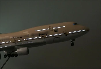1/150 Pryskyřice SA Model Letadla B747-400 47cm LED Světlo Pasažerů Letadla W Světlo a Kola Odlitek