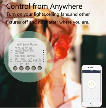 1/2 Způsob, Wifi Inteligentní Světlo Přepínač Diy Jističe, Automatizační Modul Smart Life Tuya APLIKACE Remote Control Funguje s Alexa Google Domov