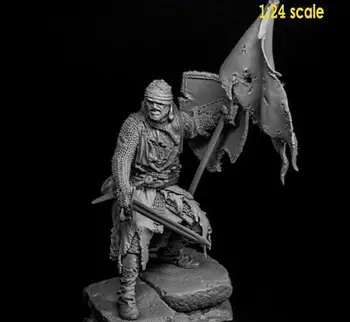 1/24 75mm starověký bojovník s velkými základní Pryskyřice viz obrázek Model stavebnice Miniaturní gk Unassembly Nelakované