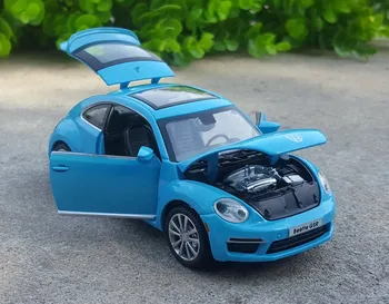 1:28 Die Cast Model Auta na Elektrický Blikající Vytáhnout zpět měřítku automobil Slitiny Vozidlo gld3 Coche Děti Hračky VW Beetle GSR