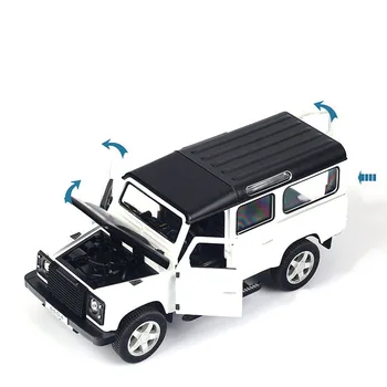 1/32 Defender SUV, Model Vozu Simulace Hračka Slitiny Vytáhnout Zpět Děti, Hračky, Originální Licenční Kolekce Dárek Off-Road Vozidla