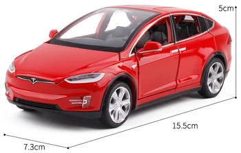 1:32 Slitiny Model Vozu Tesla MODEL X Kovový Odlitek Hračka Vozidla Auto Vytáhnout Zpět Blikající Hudební Pro Miminko Dárky, Doprava Zdarma