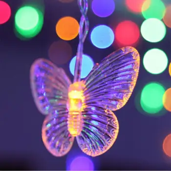 1,5 m/2,5 m Vánoční LED Motýl Víla Světla Girlanda Závěs String Světla, Domácí Dekorace Ložnice Okna Holiday Osvětlení