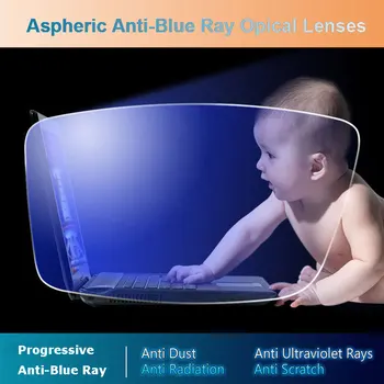 1.56/1.61 Progresivní Anti-Blue Ray Citlivé Na Světlo Rychle Měnící Barvu Samozabarvovací Šedá Objektiv Předpis Čočky