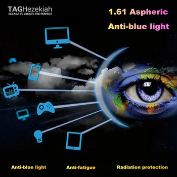 1.60 vysoce kvalitní anti-blue předpis čočky počítač krátkozraký objektivu záření, anti-únava