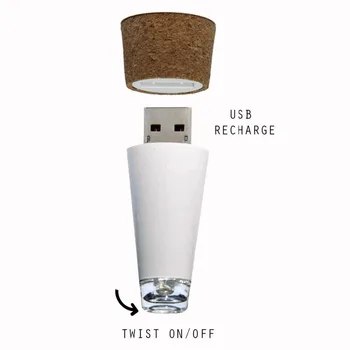 1 Ks LED USB Nabíjecí Lesklé Láhev s Korkovou Zátkou Szp Lampa Kreativní Romantické Korku Světla Slavnostní Atmosféru Světla