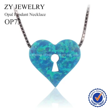 1 Kus Romantické Opál Náhrdelník Přívěsek Heart Lock Design Náhrdelník Ženy 925 Sterling Silver Náhrdelníky Ženy Opál Šperky