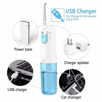 1 Sada Přenosné Zubní Vody Flößer Elektrický pro Ústní Irigátor USB Dobíjecí Vodotěsné Vody Párátko Cleaner