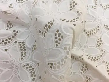 1 yard z bílé bavlněné poutko krajka tkanina s vroubkovaným obrubu bavlněné vyšívané krajky tkanina
