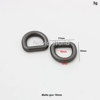 10-50 kusů 5 velikost 10mm 13mm 16mm 19mm 24mm Matte gun Metal svařované D-ring spony,Uzavřený D kroužky šití DIY kůže řemesla