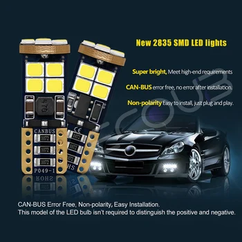 10 Ks T10 W5W LED Canbus Žárovky Bílá pro BMW Audi Interiéru Světlo na Čtení 12V 24V Žádné Chybové 168 194 Signální Lampa pro Auto Truck