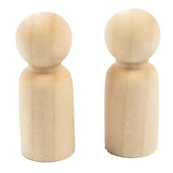 10 Kusů 65 mm Nedokončený Dřevěný Kolík Panenky Dřevěný Malý Doll Těla Lidí Dekorace,Dřevo Barva