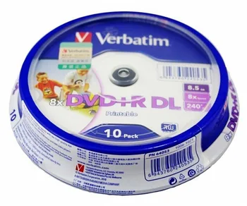 10 Kusů Pro Verbatim prázdné printable DVD+R DL 8X Dual Layer 10 Disků DVD +R dl 8,5 GB s originální dort box