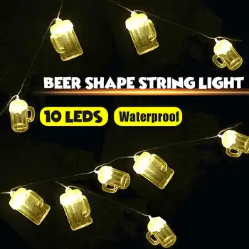 10 LED Žárovek Pivo-Festivalu Řetězec Víla Světla Závěsné Svítidlo Strany Plastický Dekor Venkovní Vysoké Teploty Odolné Vodotěsné
