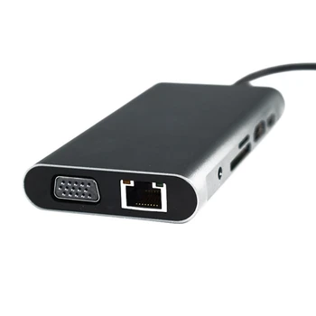 10 v 1 USB C ROZBOČOVAČ, Multifunkční Dokovací Stanice, USB C Hub PD Rychlé Nabíjení, pro PC, Notebook, TV, Atd.