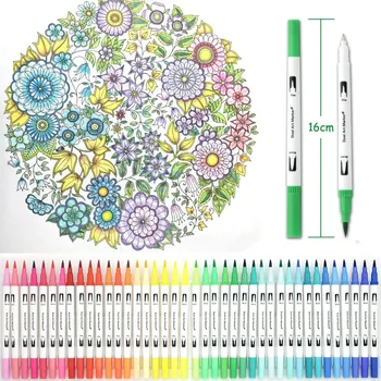 100 Barev Akvarel Štětcem Pero Dual Tip Art Fixy Papírnictví Skicování Marker Set DIY Malování Módní Desige