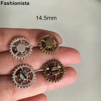 100 ks/10 ks Malých Zařízení Kouzla 14,5 mm Antique Bronze Tón,Steampunk Clockwork Ozubená Kola Gearwheel Gear Části Dekorace -C