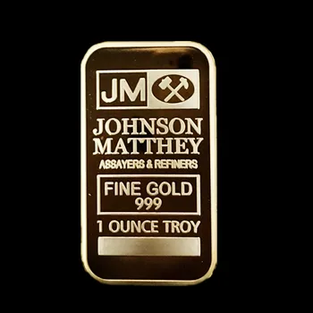 100 ks Non magnetické Johnson Matthey JM banka stříbrné pozlacené bullion bar pamětní mince s různými sériové číslo laser