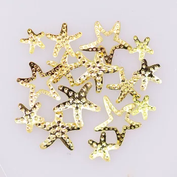 1000ks/Pack Gold 3D Kovové Hvězdice Nail Art Dekorace Nástroje Drahokamu Stud Nail Tipy Samolepky Příslušenství Plátek Vločky