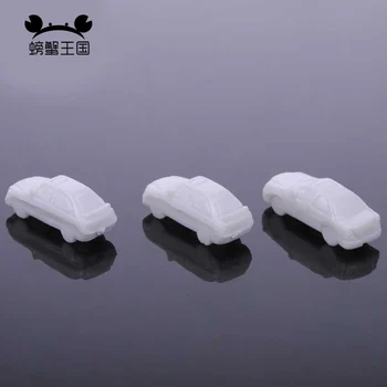 100ks 1:250 mini měřítku ABS plastový model auto bílé auto pro architektonický model tvorby vlakové rozložení