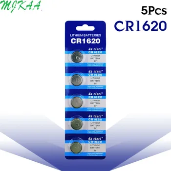 100ks=20Card CR1620 Tlačítko Baterie ECR1620 DL1620 5009LC Cell Lithium Coin Baterie 3V CR 1620 Pro Hodinky, Elektronické Hračky Dálkové