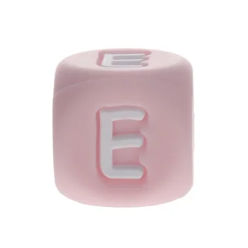 100ks Dopis Pearl Silikon Růžová Abeceda Baby Kousátko Korálky BPA Zdarma Jednorožec Novorozence Žvýkací Dudlík Klip Řetěz Příslušenství