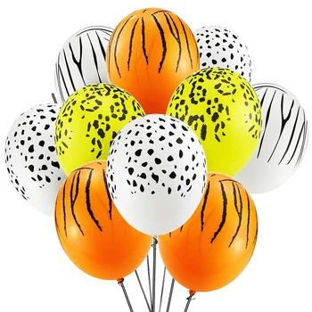 100ks Elepplrty Zelená Bílá Oranžová Latex Balon Na Párty, Rozlučku Hen Party Jungle Safari Baby Sprcha Dekorace