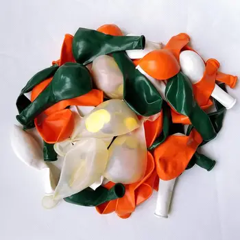 100ks Elepplrty Zelená Bílá Oranžová Latex Balon Na Párty, Rozlučku Hen Party Jungle Safari Baby Sprcha Dekorace