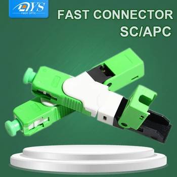 100ks FTTH Single-Mode Fiber Optic SC APC Rychle, Rychle, Pole Montáž Konektor Pro Ploché Drop Kabel-ESC250D