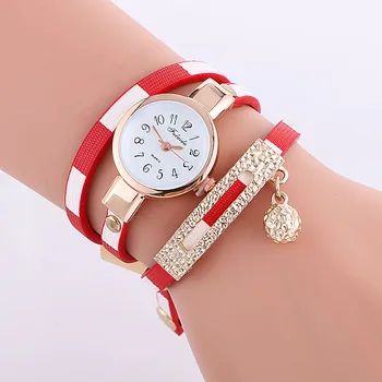 100ks/mnoho mini kožené popruh módní obal kolem lady hodinky elegance quartz náramkové hodinky pro ženy, velkoobchod hodiny, zlato, případ, hodiny