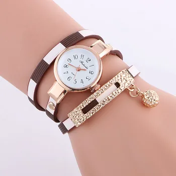 100ks/mnoho mini kožené popruh módní obal kolem lady hodinky elegance quartz náramkové hodinky pro ženy, velkoobchod hodiny, zlato, případ, hodiny