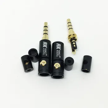 100KS Vysoce Kvalitní 3,5 mm Samec 4 Pólový Konektor Stereo Audio Jack Konektor pro 2 4 6 mm Kabel DIY Opravy Sluchátkový Adaptér