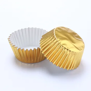 100ks Zesílenou Hliníkovou Fólií Šálky Cupcake Vložky Mini Dort, Muffin Formy Na Pečení H727