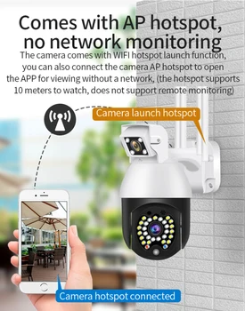 1080P Wi-fi IP Kamera Venkovní Bezdrátové Wi-fi Smart Security Fotoaparát, Dual Objektiv CCTV 29 LED pro Noční Vidění 50M 360 Rotační Action Cam