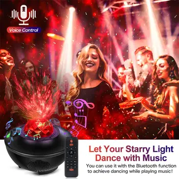 10Colors WiFi Hvězdičkový Sky Galaxy Světla Inteligentní Projektor LED Noční Světlo Atmosféru s Bluetooth Hudební Reproduktor pro Party dětský Pokoj