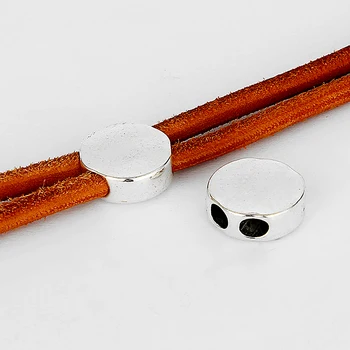 10ks Posuvník Korálky Distanční Šperky Pro 4mm Kulaté Ploché Kožené Kabel Náramek Šperky Příslušenství