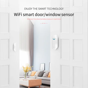 10KS tuya dveřní senzor wifi dveře, okna, senzor domácí bezpečnostní alarm alexa google asistent kompatibilní alarm systém pro domácí
