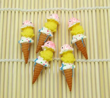 10ks zmrzlina Pryskyřice Dekorace Kawaii Řemesla Korálky Flatback Cabochon Lednice Magnet Zápisníku DIY Příslušenství Knoflíky