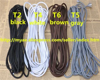 10m / lot ích přístrojů černé a bílé 2core 0.75mm2 Textilní Elektrický kabel Barevné Opletené Drátem Tkaniny Pokryté Elektrické Napájecí Kabel
