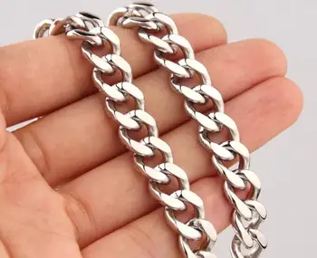 10mm 24 cm vysoce kvalitní čisté stianless oceli obrubník řetěz náhrdelník ženy muži šperky