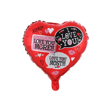 10pcs/lot 18inch srdce balónky svatební Valentine ' Dny miluju tě, Hliníkové fólie helium globos svatební dekor globo balónky