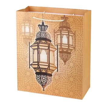 10pcs/lot Eid Mubarak dárkové papírové tašky Ramadánu papír, zlatý glitter svatební dárek pro dítě dárek k narozeninám taška party dekorace