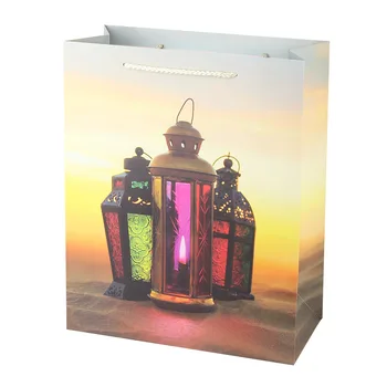 10pcs/lot Eid Mubarak dárkové papírové tašky Ramadánu papír, zlatý glitter svatební dárek pro dítě dárek k narozeninám taška party dekorace