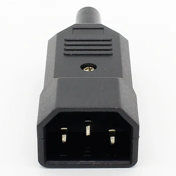 10pcs Nové Velkoobchodní Cena 10A, 250V Černá IEC C13 Konektor Samec Rewirable Napájecí Konektor 3 pin ac Zásuvky
