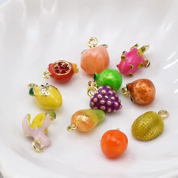 10Pcs/sada Roztomilý mini ovoce, hrozny, banán přívěsek ručně vyráběné Šperky Příslušenství Kouzlo Šperky DIY Náušnice, Náhrdelníky Materiálu