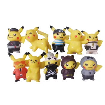 10pcs/sady 4cm Pokémon Obrázek Panenka Pokémon Pikachu Movitého Charakteru, Mini Dekorace, Model, Dítě, Vánoční Dárek k Narozeninám