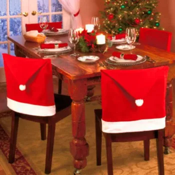 10Pcs/set Vánoční Potahy Red Santa Claus Hat Židle Zadní Kryty Tabulka, Strana, Výzdoba, Nový Rok Dekorace