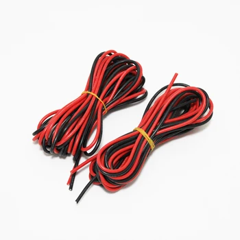 12/14/16/18/20/24AWG Silikonové Drát 10 m (5M červené a 5M černá barva) s Vysokou Teplotní odolností Elektrickými Kabely